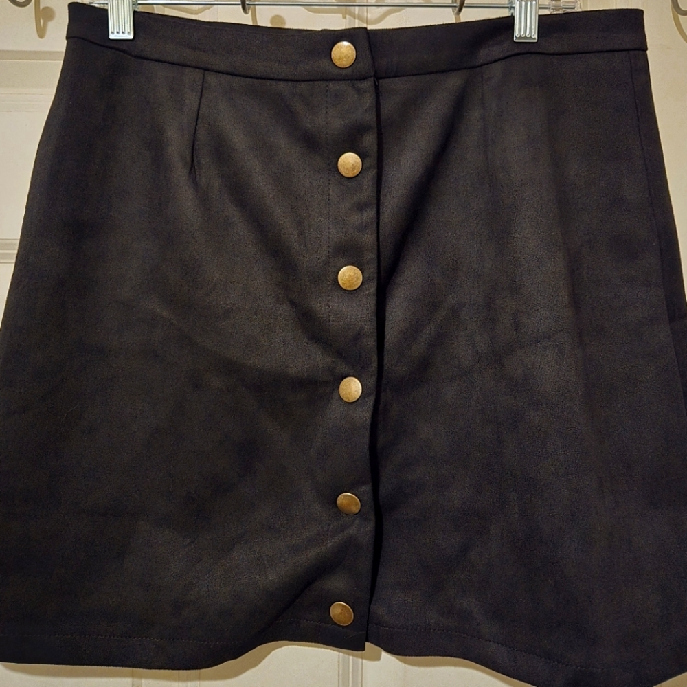 Black Skirt with Gold Buttons